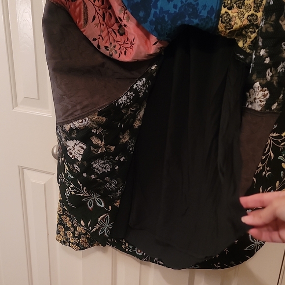 Anthropologie Strapless Dress in Blue, Black, and Brown - Picture 7 of 14